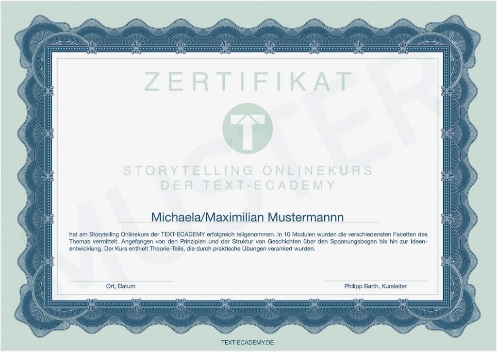 Zertifikat Storytelling Online Kurs